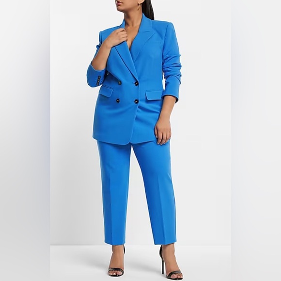 Express Jackets & Blazers - Express Electric Blue Double-Breasted Blazer